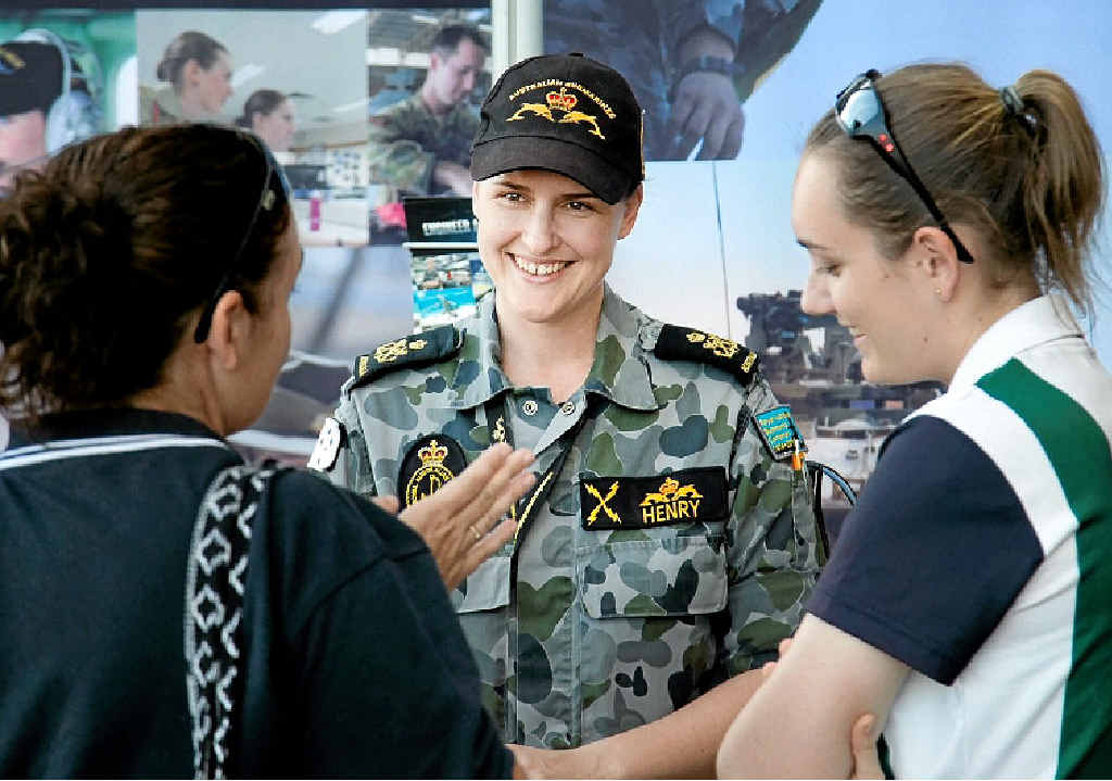 GIVE IT A GO: Petty officer Melissa Henry encourages girls to consider a career of a technical nature. GIVE IT A GO: Petty officer Melissa Henry encourages girls to consider a career of a technical nature.